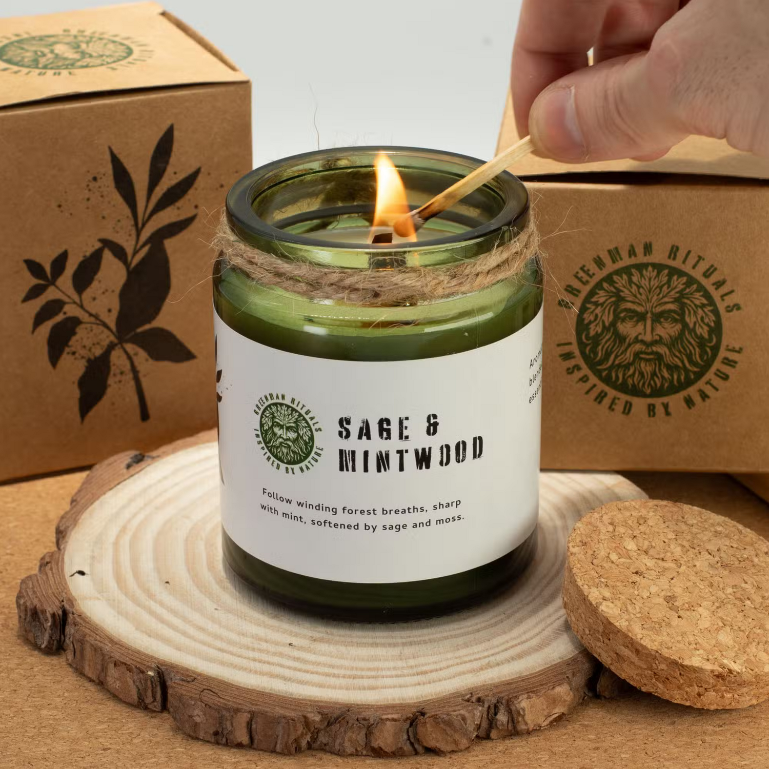 Greenman Rituals Woodwick Soy Candles