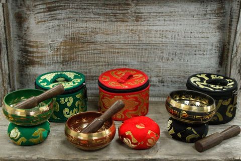 Mini Singing Bowl Gift Set - Red