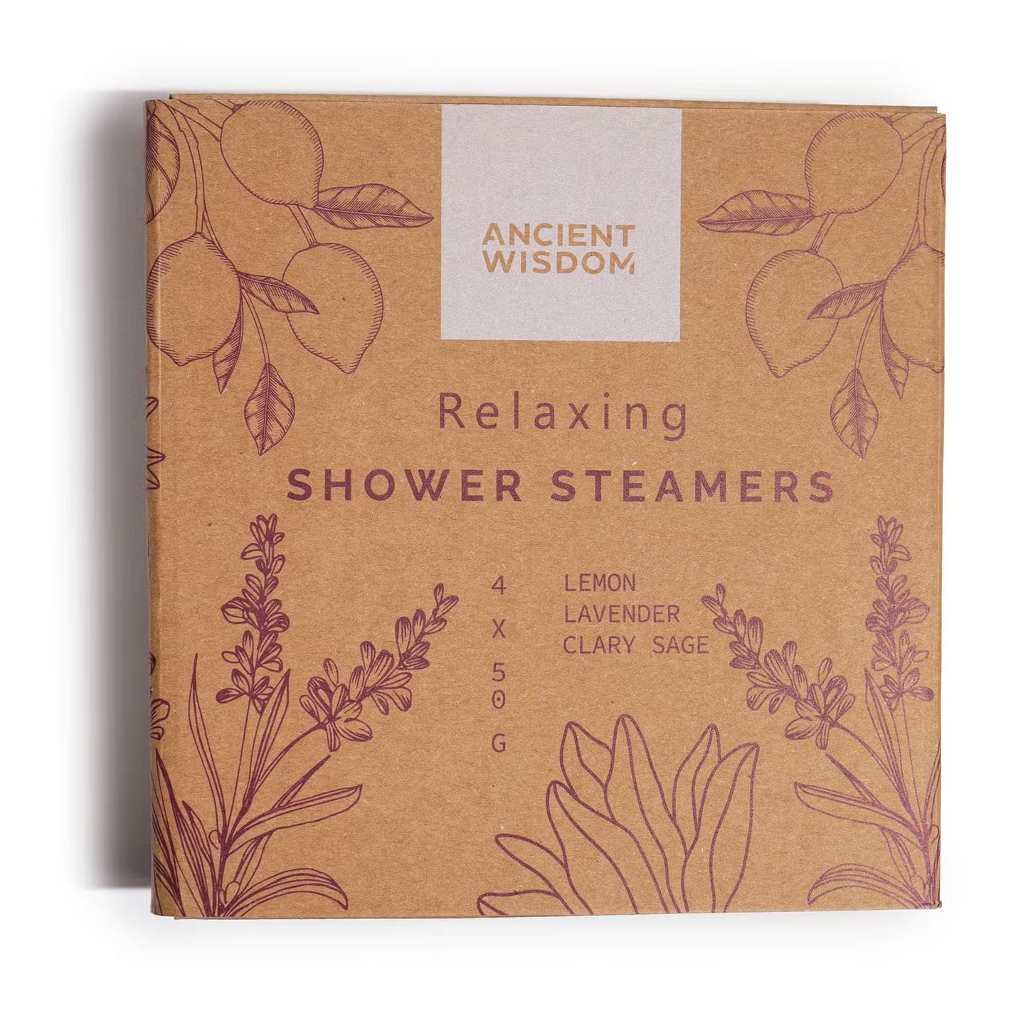 Samsara Wellbeing Zen shower steamers for relaxation with lemon lavender and clary sage in eco-friendly packaging