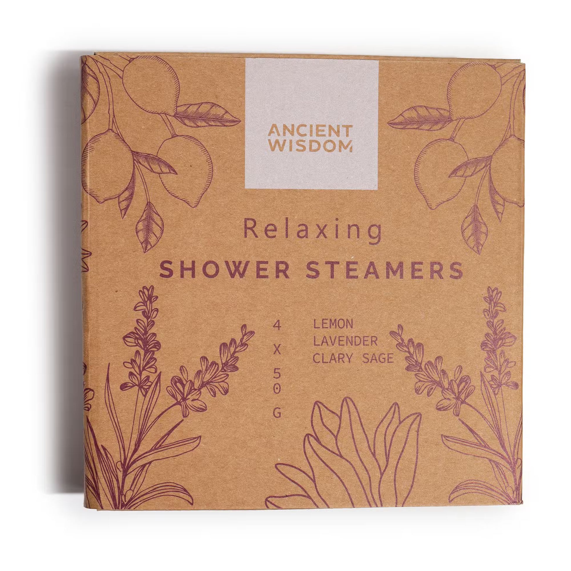 Samsara Wellbeing Zen shower steamers for relaxation with lemon lavender and clary sage in eco-friendly packaging