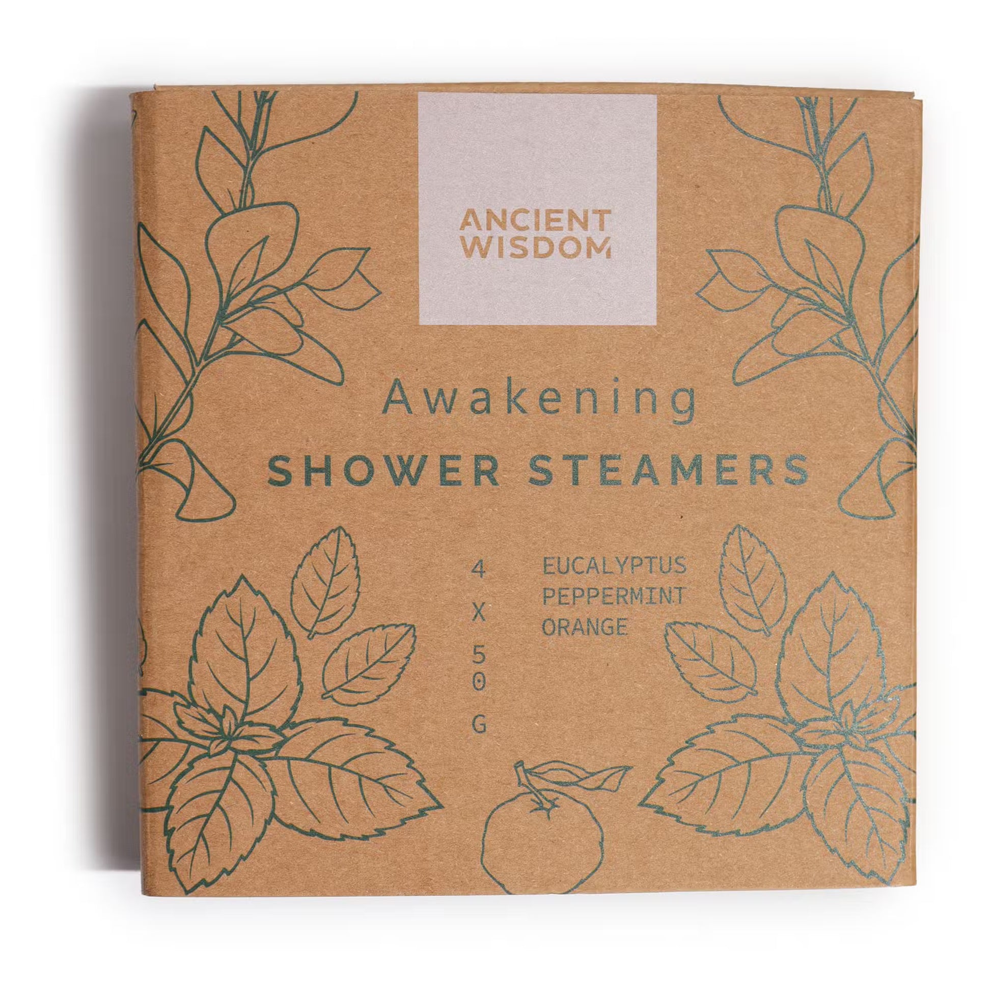 Samsara Wellbeing Zen shower steamers gift set with eucalyptus peppermint and orange scents in eco-friendly packaging