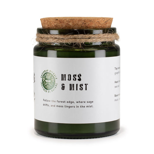 Greenman Woodwick Soy Candle - Moss & Mist
